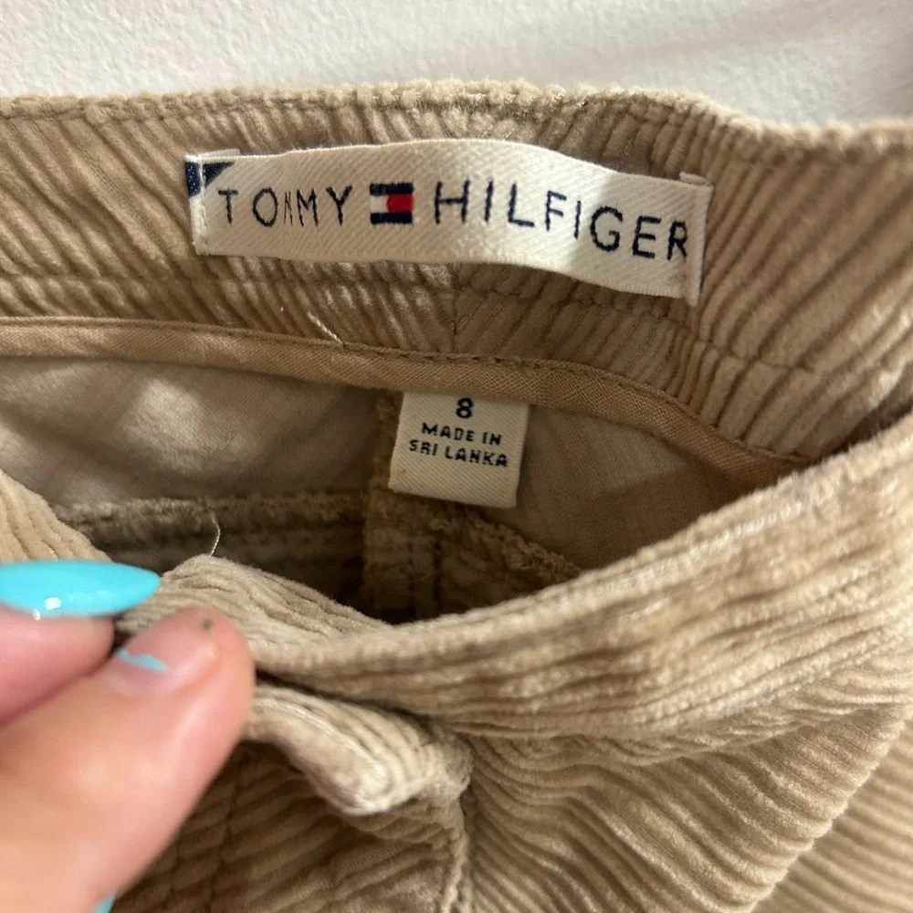 Tommy‎ Hilfiger Womens Tan Corduroy Skirt Size 8 Pockets Length at Knee